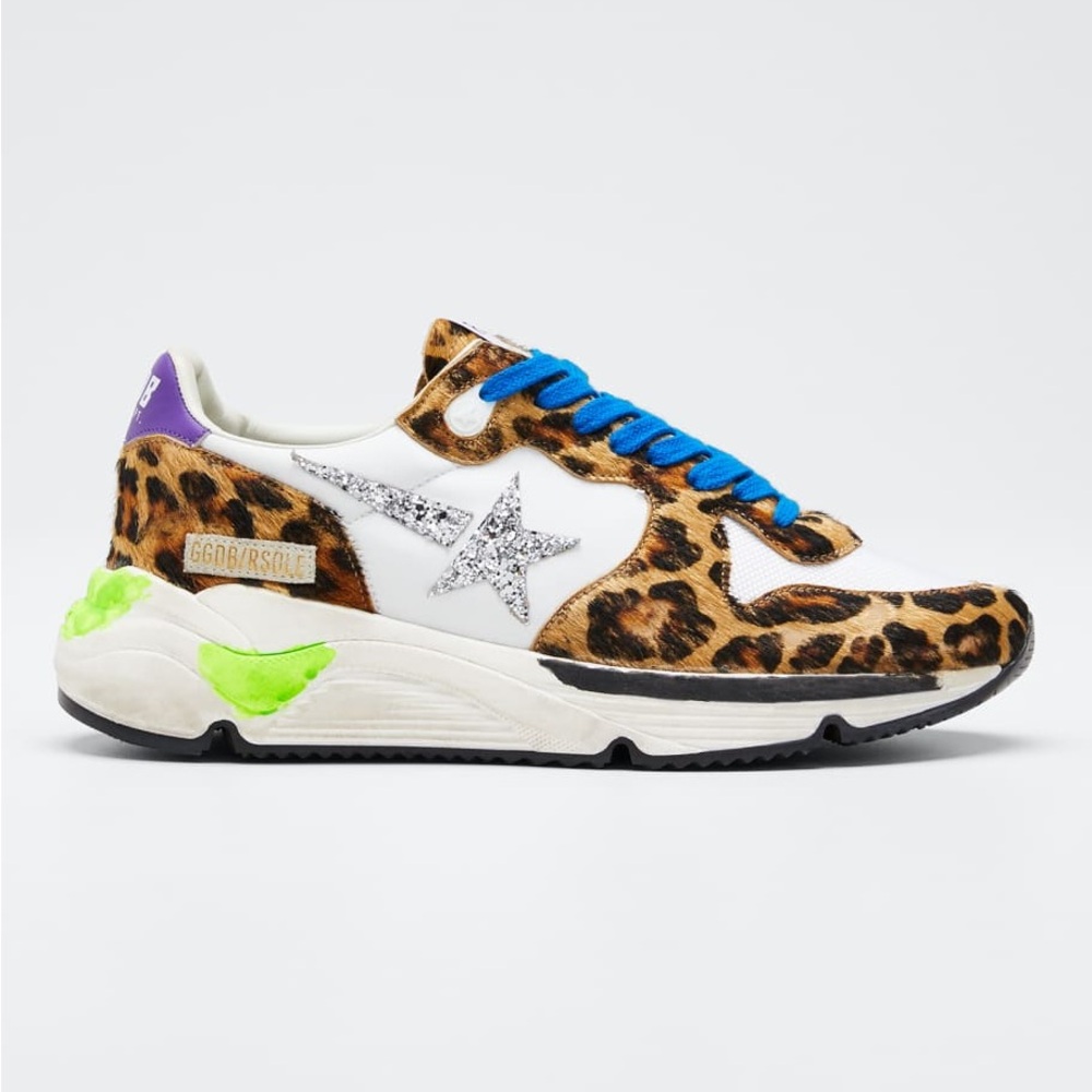 Golden Goose Running Leopard Shooting Star Sneakers